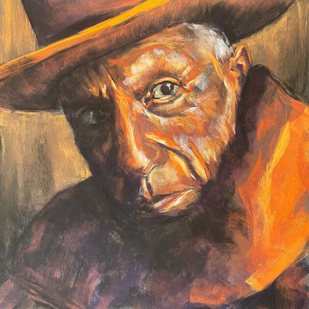 Almost Like Picasso / After Irving Penn | 2025 | soft pastels on approx. 30x30cm pastelmat | AVAILABLE