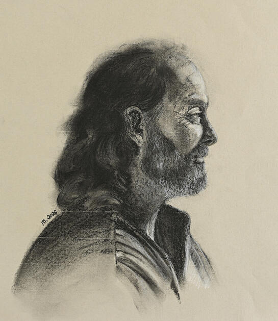 David | 2025 | charcoal on Ingres paper