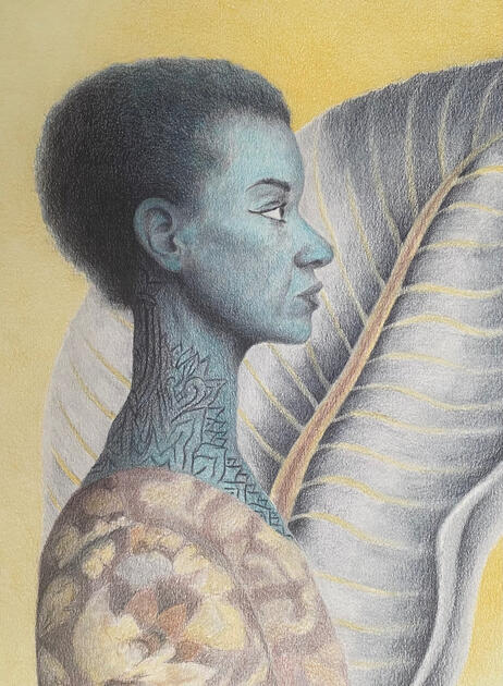 Lady in Blue | 2026 | coloured pencils on paper